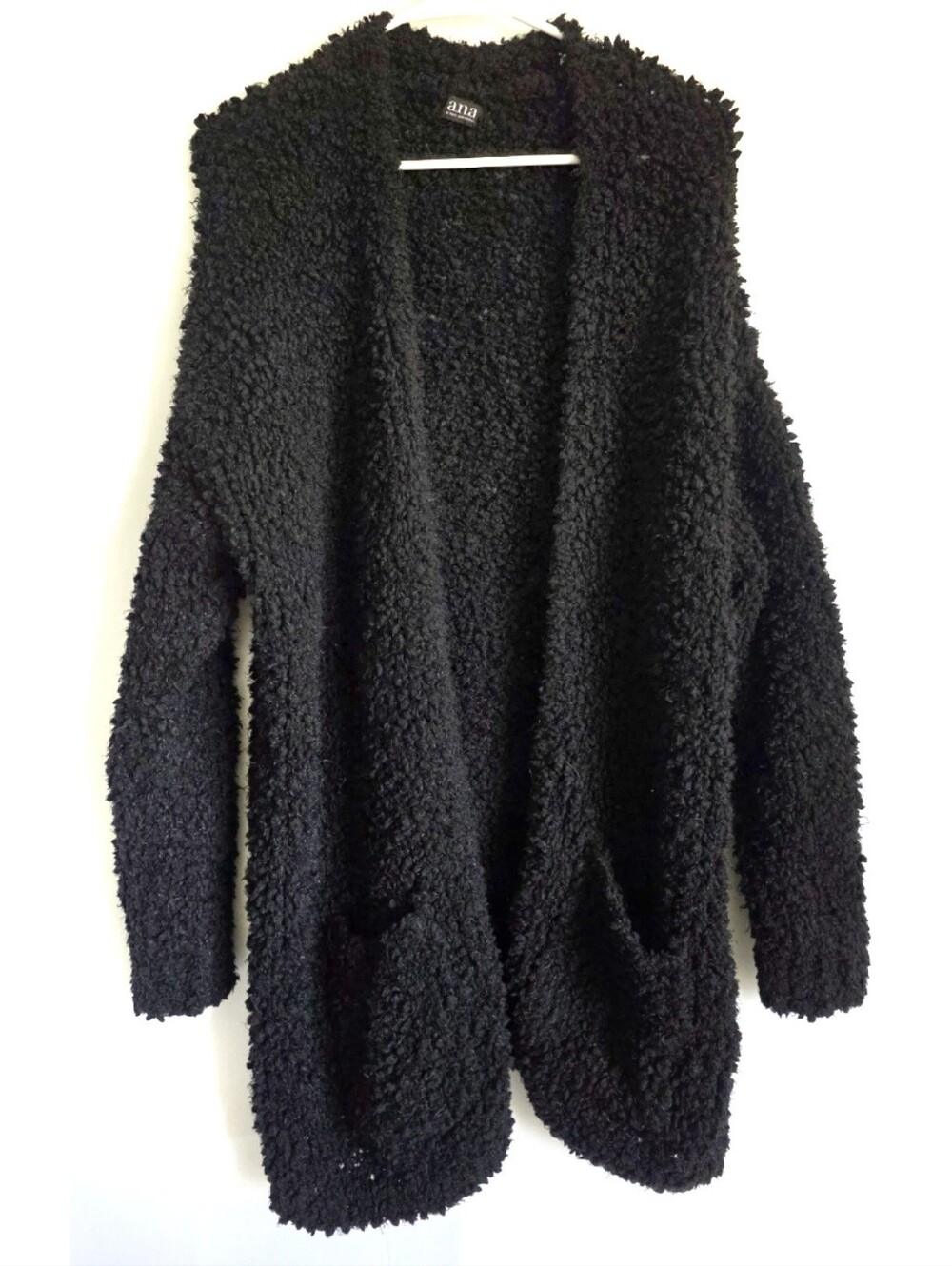A.N.A. Long Cozy Teddy Open Boucle Cardi M